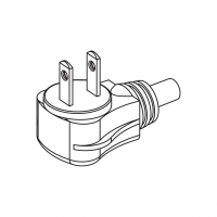 美规(美标)NEMA 1-15P 弯式 AC插头2 P/ 2 芯 不接地, 弯式 AC插头 15A 125V