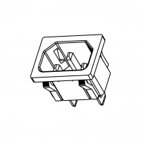 IEC 320 (C14) 品字型 家电用品AC 3-Pin公插座(Inlet) 10A 250V