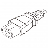 欧规 (欧标)IEC 320 C1 插头AC电源线连接器 2 芯 0.2A 250V