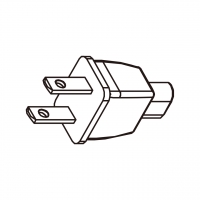 刮胡刀专用AC转接头, 美规 (美标)转IEC 320 C1连接器, 2转2-Pin, 0.2A