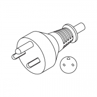 丹麦3-Pin 直式 AC插头, 10~16A 250V