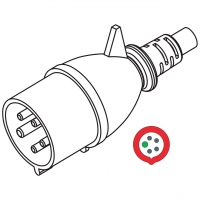 IEC 309 (3P+N+ E ) IP 44 防泼水 AC插头32A 440V (3H)