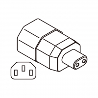 AC转接头, IEC 320 Sheet E 插头连接器转IEC 320 C1 连接器, (适用电动刮胡刀) 3转2-Pin,