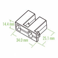 塑料连接器 25.1mm X 34mm X 14.4mm 2 Pin