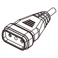 意大利AC电源线连接器3 芯 10A 250V (遮蔽保护设计)