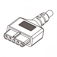 圆 5-Pin 连接器, 适用线材: SVT 16AWG*2C+28AWG*1C (Signal Line, ø5.9) 线材