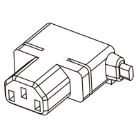 IEC 320 C13 AC电源线连接器 3 芯直式 10A/13A 125V