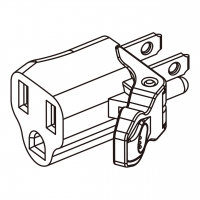 AC转接头, 美规 (美标)NEMA 5-15P 插头转NEMA 5-15R连接器, 3转3-Pin