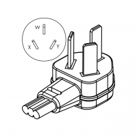 美规(美标) NEMA10-50P, 3 P/ 3芯不接地, 弯式 AC插头 50A 125V/250V