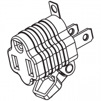 AC转接头, 美规 (美标)NEMA 1-15P 插头转NEMA 5-15R连接器, 2转3-Pin