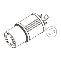 AC转接头, NEMA L5-20P Twist Locking转L5-30R, 2 P 3芯接地, 组装式, 3转3-Pin, 20A转30A 125V