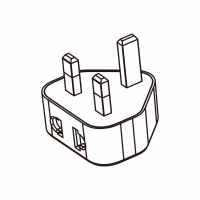 AC转接头, 英规 (英标)插头转欧洲组装式连接器 3转2-Pin
