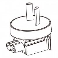 AC转接头, 阿根廷弯头转IEC 320 C7 连接器, 2转2-Pin, 2.5A 250V