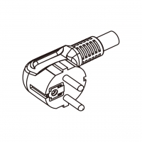 韩国3-Pin弯头插头AC电源线-成型PVC线材1.8 米黑色线材切齐  (HVV-F  3G 0.75mm²  )