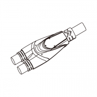 AC电线成型式固定接头(Strain Relief -SR) 1 出 2, 6AWG*3C,4C, 10AWG * 3C