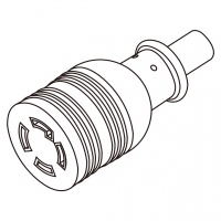 美规 (美标)AC电源线防松脱连接器 (L14-30R) 3 P 4 芯  接地, 20A/ 125, 250V