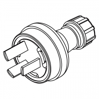 中国插头3芯直式, screw grip 线型 . 线材 OD ø7.5mm.16A 250V