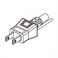 日本2-Pin插头AC电源线-成型PVC线材1.8 米黑色线材剥外层绝缘 2 厘米/半剥内层绝缘1.3 厘米   (VCTF   3X0.75mm²  圆线 )