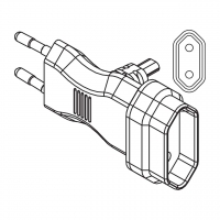 欧洲2-Pin T 型AC插头/连接器2.5A/10A 250V