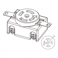 美规 (美标)防松脱 Flanged插座 NEMA L21-20R, 4 P 5芯接地 20A 3ØY 120V/208 V