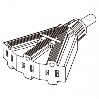 美规 (美标)扇形三位排插 3 芯 (NEMA 5-15R), 耐热.10A/13A/15A 125V