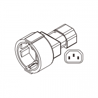 AC转接头, IEC 320 Sheet E 转德规 (德标) 3转3-Pin, 10A 250V