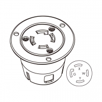 美规 (美标)防松脱 Flanged插座 NEMA L14-30R, 3 P 4芯接地 30A 125V/250V