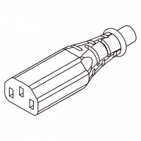 IEC 320 C13 AC电源线连接器 3 芯直式 10A 250V