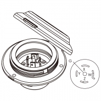 美规 (美标)防松脱 Flanged插座 NEMA L21-20P, 4 P 5芯接地 20A 3ØY 120V/208 V