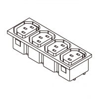 IEC 320 Sheet F 品字三孔家电用品AC 4 位母插座(Outlet), 10A/15A