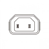 IEC 320 (C18) 家电用品AC 2-Pin公插座(Inlet) 10A 250V