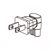 笔记本电脑AC转接头, 日本弯头转IEC 320 C7 连接器 2转2-Pin, 7A 125V