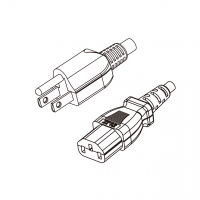 台湾3-Pin插头转 IEC 320 C13品字尾 AC电源线组-HF超声波成型-无卤线材 (Cord Set ) 1.8 米黑色 (HZ1Z1-F 3X0.75mm² )