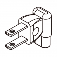 刮胡刀专用AC转接头, 美规 (美标) 弯头转IEC 320 C1连接器, 2转2-Pin, 0.2A