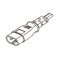欧规 (欧标)2-Pin IEC 320 Sheet C  2口八字 插头AC电源线-成型PVC线材1.8 米黑色线材剥外层绝缘 2 厘米/半剥内层绝缘1.3 厘米   (H03VVH2-F  2X 0.75mm²  )