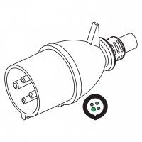 IEC 309 (3P+ E ) IP 44 防泼水 AC插头32A 690V (5H)