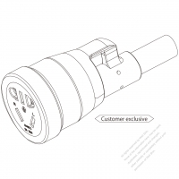 中国规 2+3 Pin AC电源线连接器3 芯 10A 250V