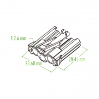 塑料连接器 28.45mm X 28.68mm R 2.6mm 3 Pin