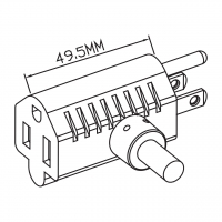 美规(美标)NEMA 5-15P/15R T 型 AC插头2 P/ 3 芯接地 15A 125V