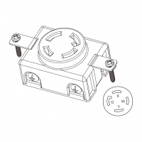 美规 (美标)防松脱 Single Flush插座 NEMA L14-30R, 3 P 4芯接地 30A 125V/250V