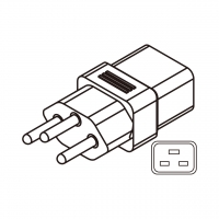 AC转接头, 瑞士转IEC 320 C19 连接器, 3转3-Pin, 16A 250V