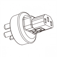 AC转接头, 澳洲规转IEC 320 C13 连接器, 3转3-Pin, 10A 250V