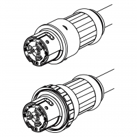 船舶用防水AC电源线防松脱连接器 (NEMA SS2-50R) 3 P 4 芯 接地, 50A 125V/ 250V