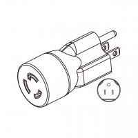 AC转接头, NEMA 5-15P转L5-15R Twist Locking, 2 P 3芯接地 3转3-Pin, 15A 125V