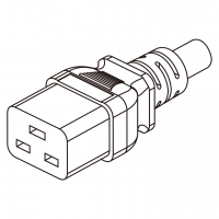 韩国IEC 320 C19 AC电源线连接器 3 芯直式 16A 250V