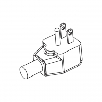 美规(美标)NEMA 5-15P 弯式 AC插头2 P/ 3 芯接地 15A 125V