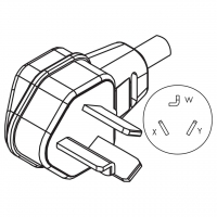 美规(美标) NEMA 10-30P, 3 P/ 3芯不接地, 弯式 AC插头 30A 125V/250V