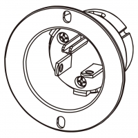 美规 (美标)NEMA 6-20P Flanged 插座, 2 P 3芯接地 20A 250V