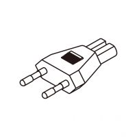 笔记本电脑专用AC转接头, 欧规 (欧标)转IEC 320 C7连接器, 2转2-Pin, 2.5A 250V