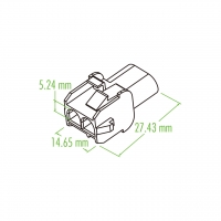 塑料连接器 27.43mm X 14.65mm X 5.24mm 2 Pin